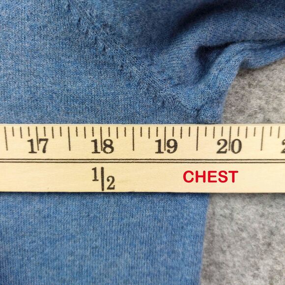 Armani Exchange Sweater Mens Large Heather Blue V-Neck Cotton Cashmere Pullover - Picture 4 of 9